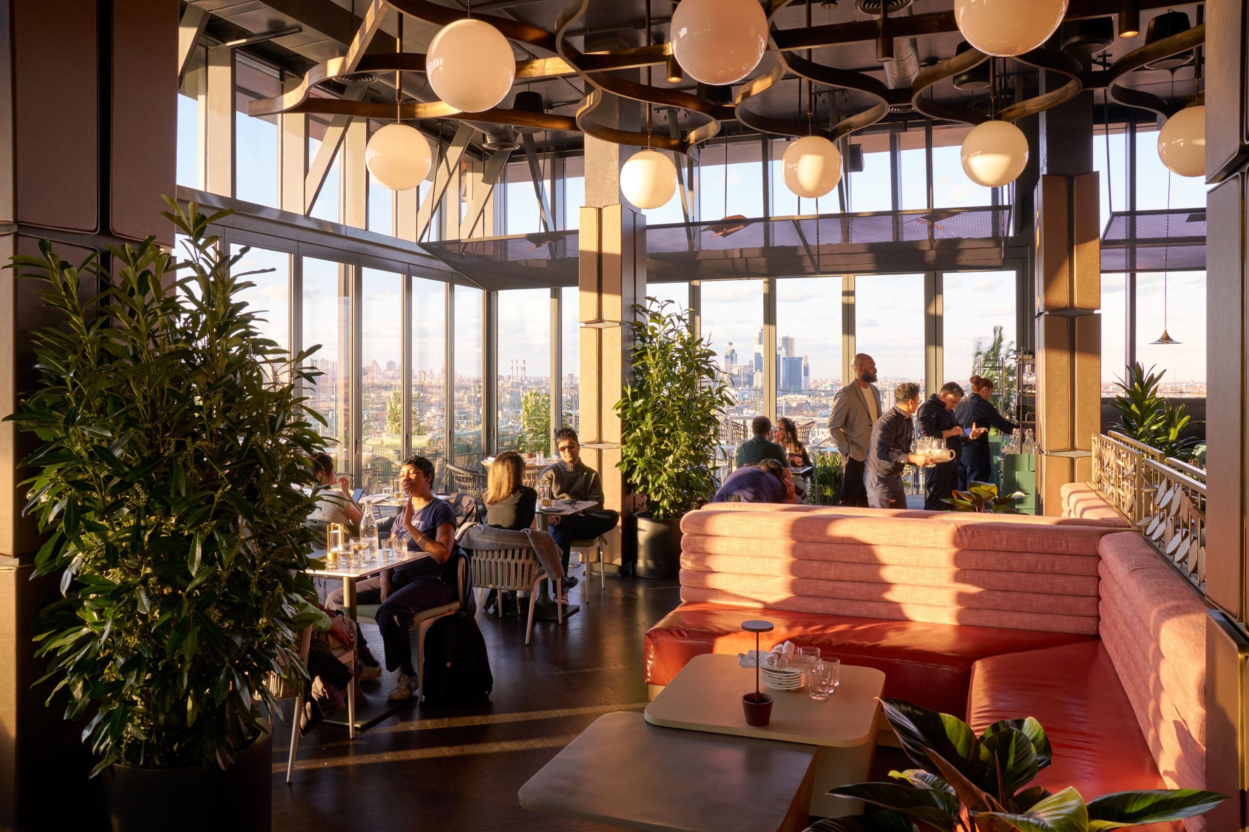 Guests dine during a busy night at Westlight.