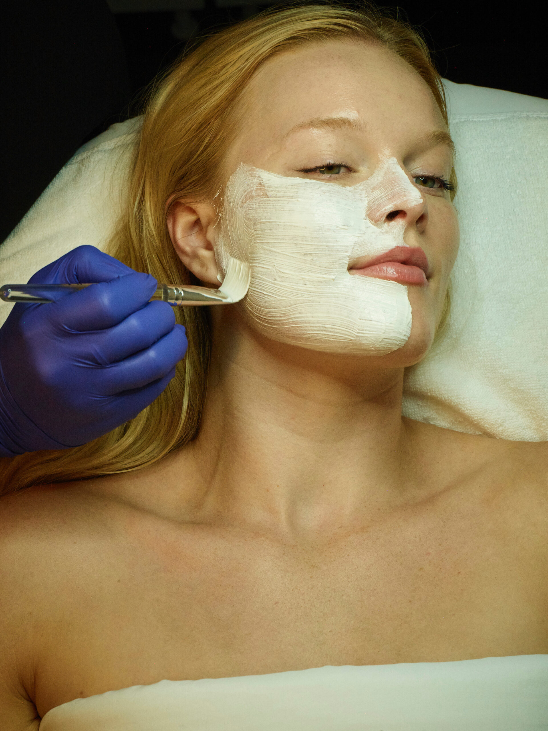 Guest experiences facial treatment at Williamsburg Beauty Spa.