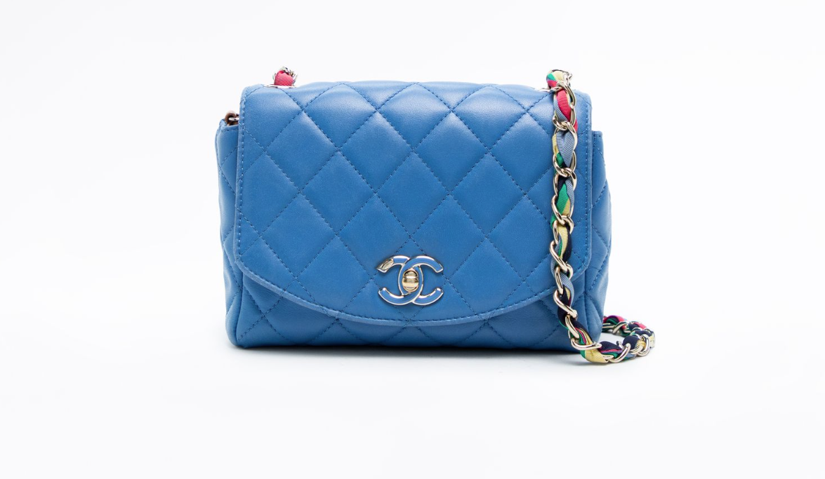 Chanel Lambskin Ribbon Chain Flip Bag