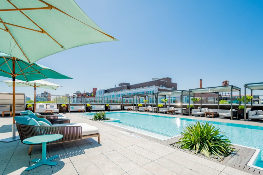 Poolside premium seating overlooks Vale Pool