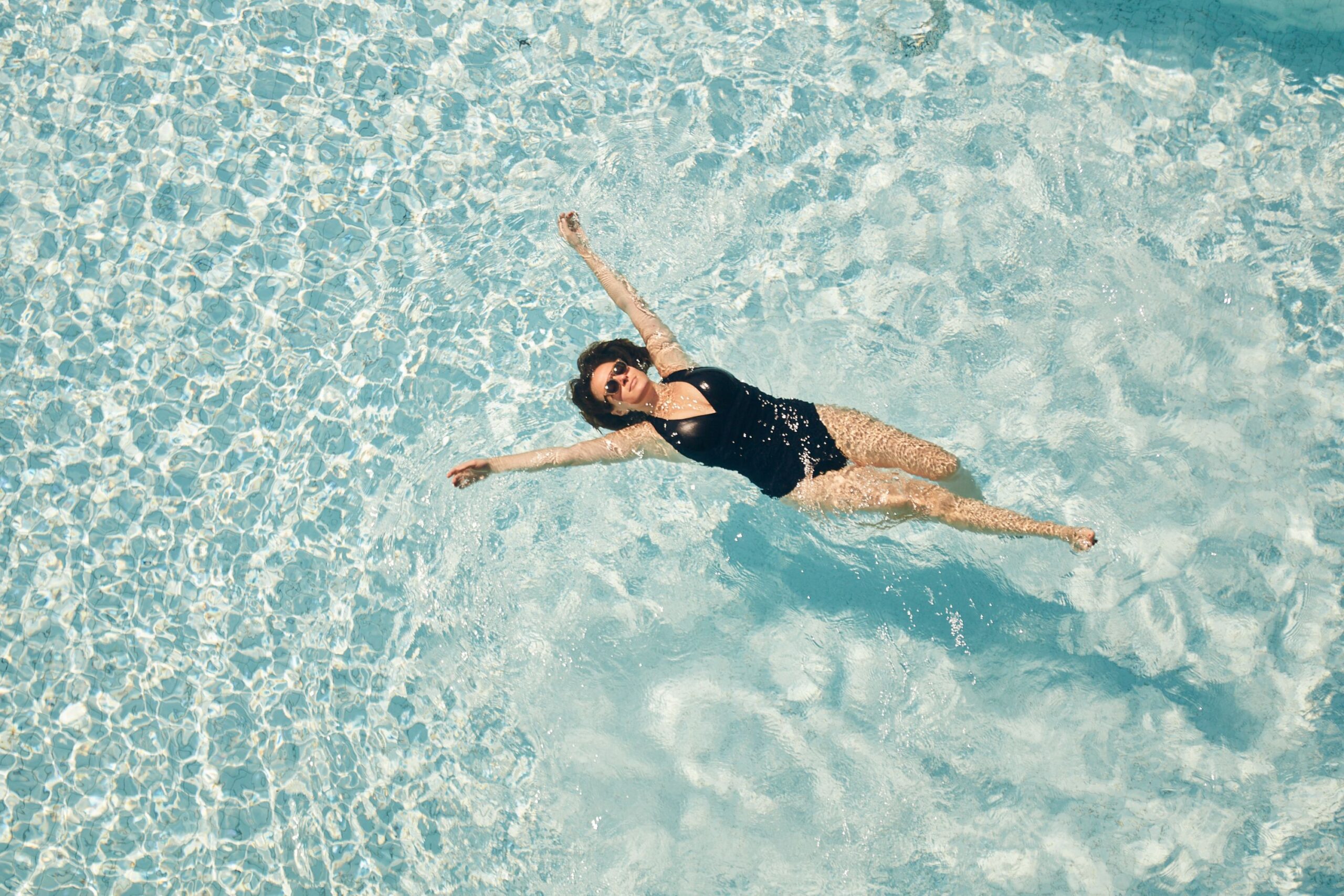 Guest floats in Vale Pool.