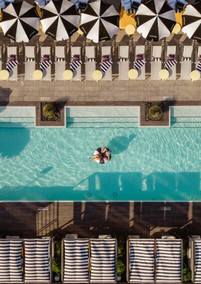 Aerial overview of the Sephora Summer Club at The William Vale