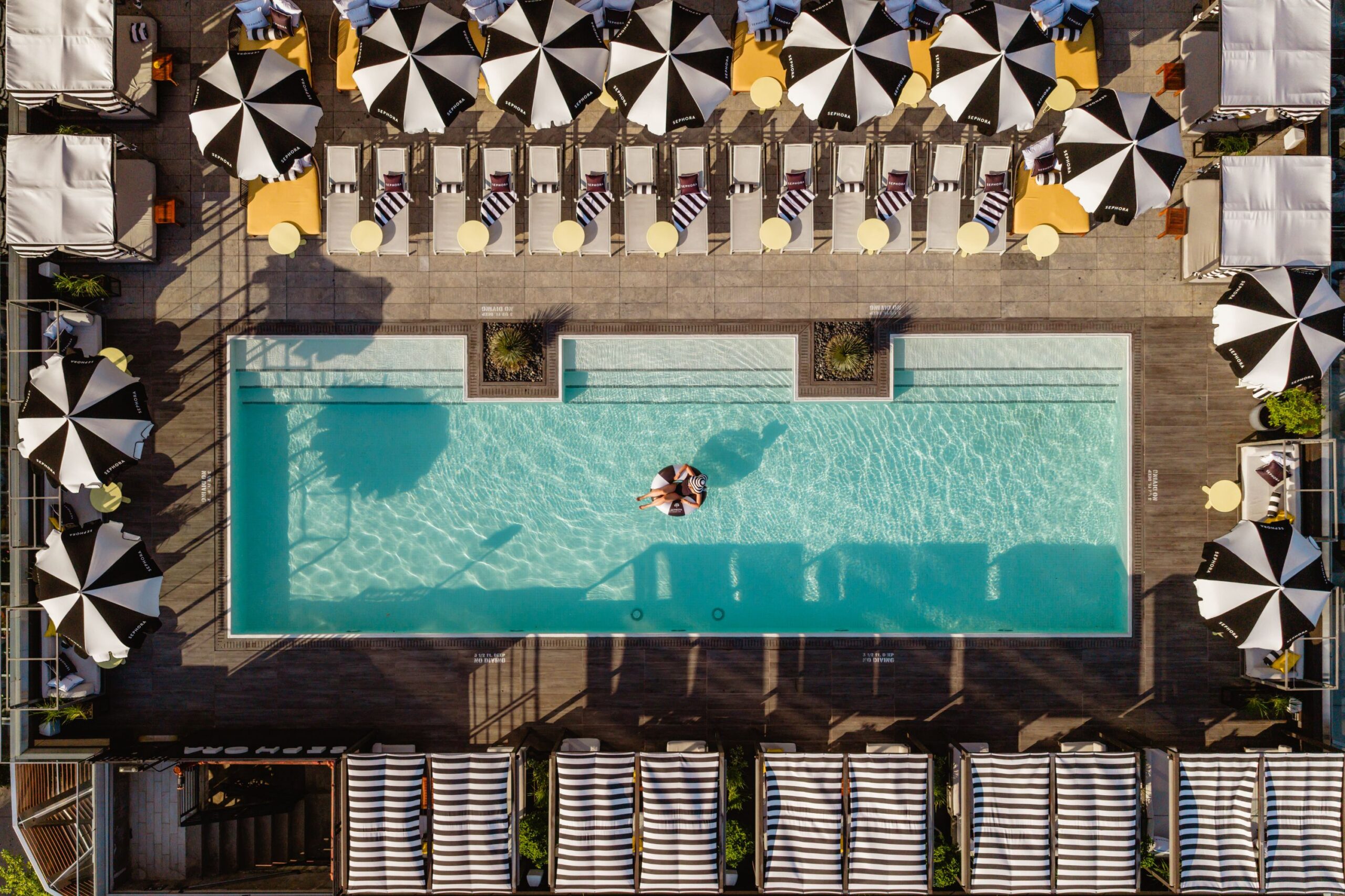 Aerial overview of the Sephora Summer Club at The William Vale