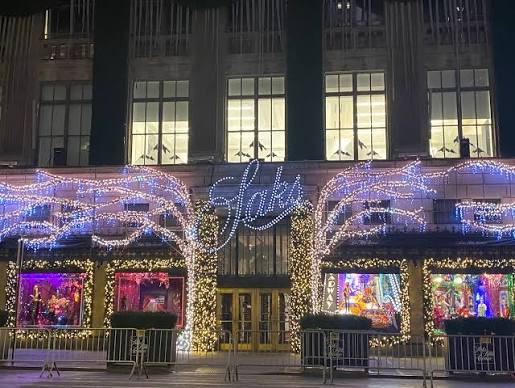 holiday window at saks on fifth avenue